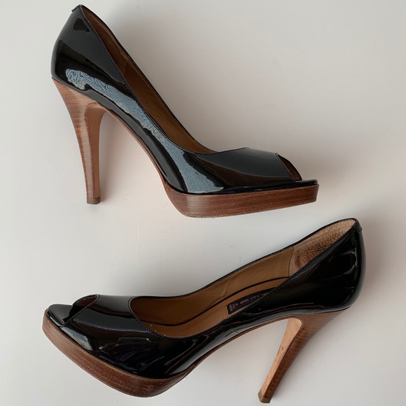 Steven By Steve Madden Shoes - Steve Madden Black Patent Leather Platform Heels